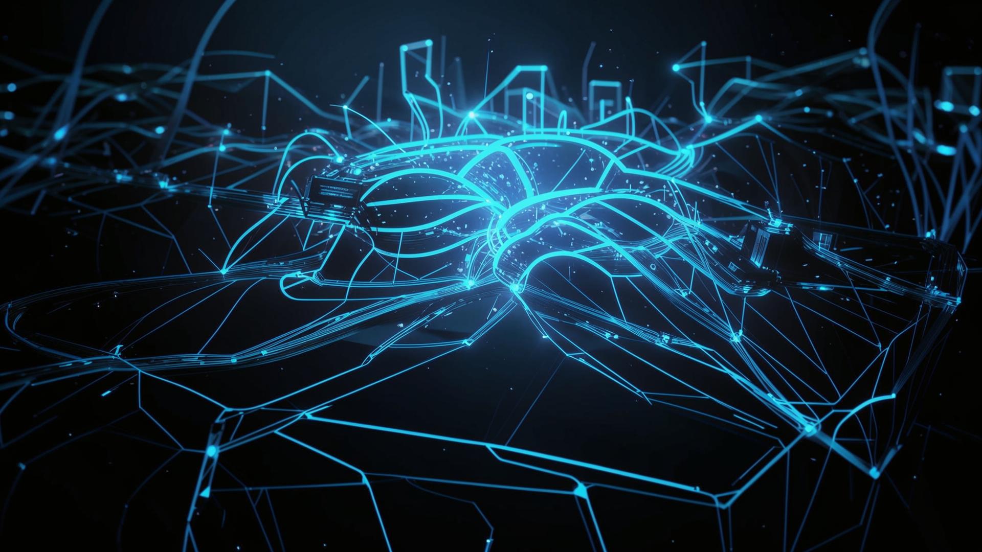 Neural pathway illustration blending into user interface